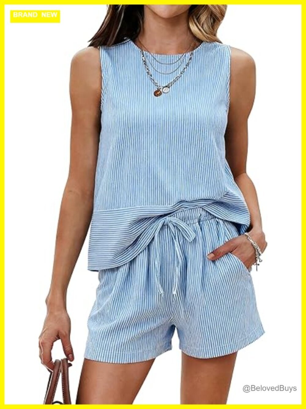 Two Piece Shorts Set Sleeveless Tank Top Lounge Set Matching Outfits S-XXL